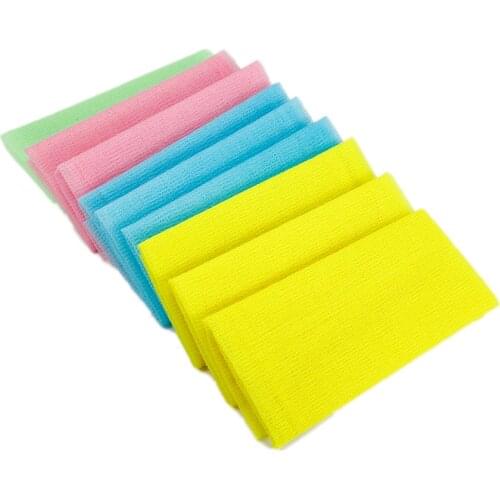 1pc Portable Beauty Skin Exfoliating Cloth Washcloth Japanese Body Wash Towel Nylon Bath Towel Skin Polishing Towel Random Color