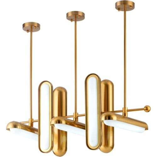 Postmodern Golden Art Deco Golden Iron Glass Chandelier Lighting Lustre Suspension Luminaire Lampen For Dinning Room