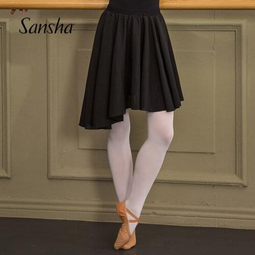 Sansha Professional Adult Ballet Dance Chiffon Skirt Asymetric Girl Dress Elastic Waistband 55AH0013P