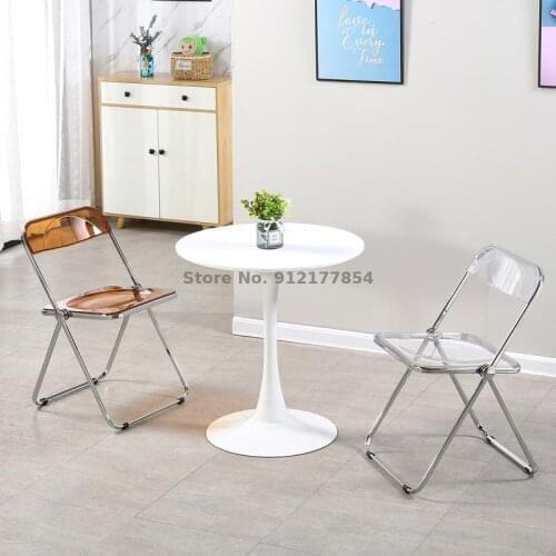 Womens Clothing Store Photo Transparent Chair Ins Acrylic Plastic Crystal Nordic Table And Chair Folding Net Red Makeup Stool