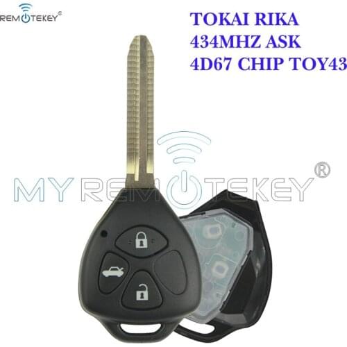 Remtekey Remote key 3 button toy43 blade 434Mhz with 4D67 chip for Toyota Corolla Camry 2007 2008 2009