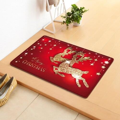 Christmas Doormat Soft Flannel 3D Printing Area Rugs Nordic kitchen Mat Home Party Decor Large Carpets for Living Room Bedroom