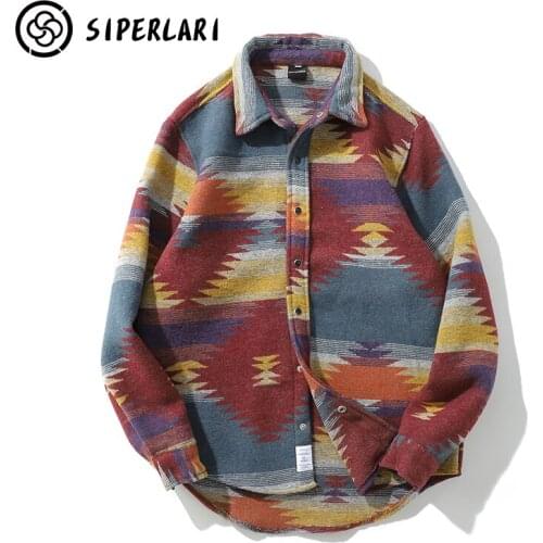 SIPERLARI Hip Hop Tie Dye Snap Button Long Sleeve Shirts Men Fashion Casual Streetwear Dress Shirt Coats Male Hipster Shirts Top