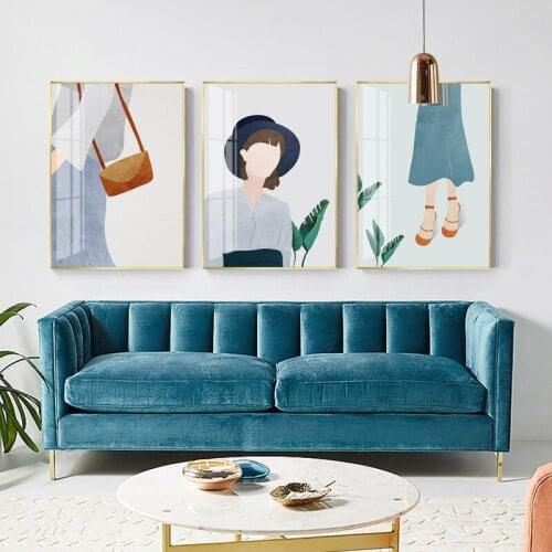 Modern Abstract Paintings Women Portrait Fashion item Poster Art Print Large Figure Pictures Canvas Decorative Wall Pictures