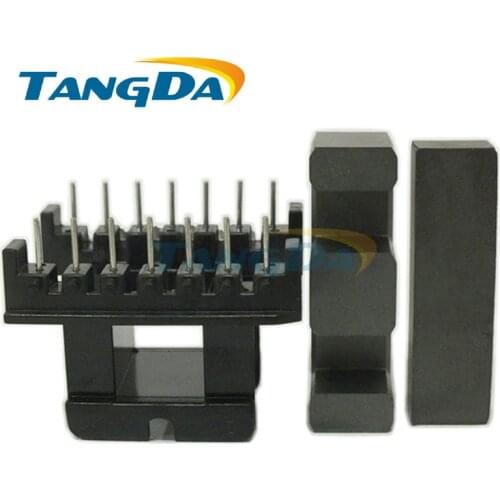Tangda EI40 Bobbin Soft Ferrite core+skeleton Transformer EI Bobbin High frequency Power 7+7P 14pin PC40 horizontal sewing
