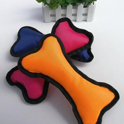 1pc Pet Supplies Bone Dog Toy Bite Resistant Reflective Pet Squeaky Toy Chewing Oxford Teeth Cleaning Pet For Small Medium Dogs