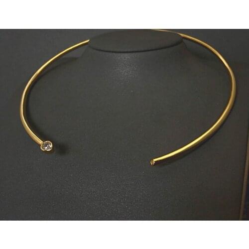 UMGODLY Luxury Pear-shaped Stone Grain Open Collar Design Necklace Female Fashion Personality Luxury Simple Birthday Jewelry