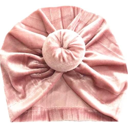 11 Colors Children Kids Hats Solid Bow Knot Turban Hat Toddler Girls Boys Velvet Photography Props Beanie Cap Accessories 1-6Y