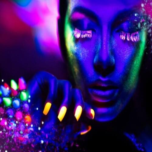 12-color neon fluorescent pigment powder set fluorescent nail glitter luminous nail art nail powder for nail decoration