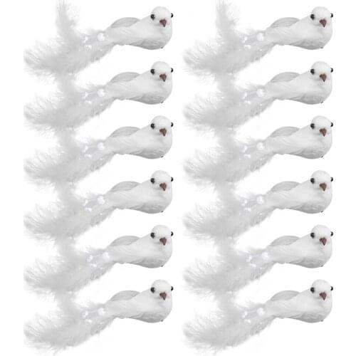 12PCS Simulation Bird Crafts Venue Layout Props Wedding Decoration Feathers Home Foam Party Feather Pigeons Artificial Birds