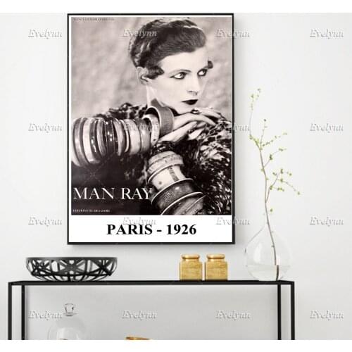 1926 Vintage Paris Exhibition Poster For Works By Man Ray Home Decor Prints Wall Art Canvas Living Room Decoration Unique Gift