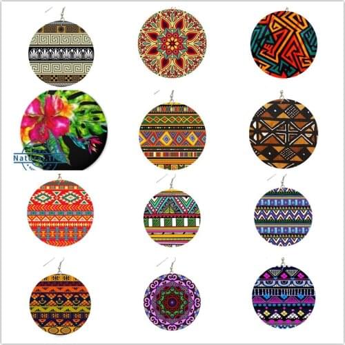 2021 newest printing african wooden earrings