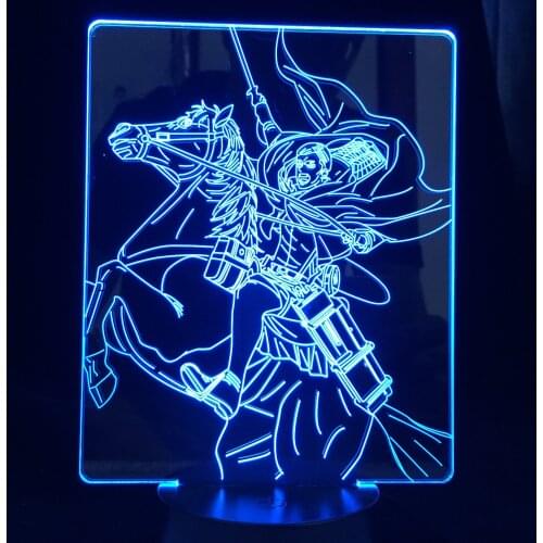 Attack on Titan Erwin Smith Anime 3d Lamp Light for Bedroom Decoration Kids Gift Attack on Titan LED Night Light Dropshipping