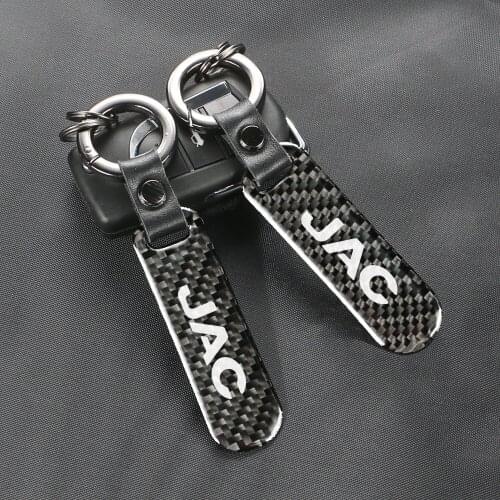 Car Keychain Carbon Fiber Texture Anti-lost Buckle Key Fob Ring For JAC Refine J3 J2 S5 A5 J5 J6 J4 Vapour S2 Auto Accessories
