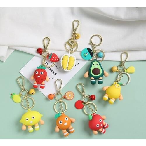 Cartoon Fruit Avocado Keychain Girl Fashion Cute Doll Gift Creative School Bag Pendant Key Chain
