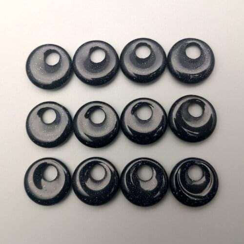 Blue sand 18mm natural stone beads For Jewelry Making Necklace Earrings donut charm accessories Fashion 24pc wholesale