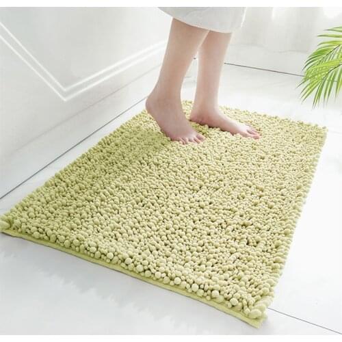 Pure Chenille Bathroom Carpet Bath Mats Anti-Skid Washable Doormat For Shower Room Bathtub Side Toilet Rugs Floor Towel For Bath