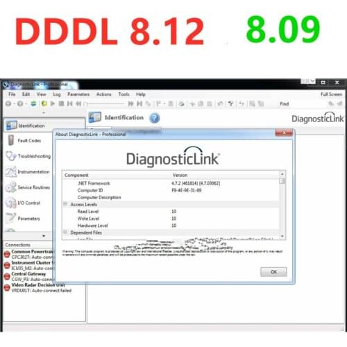 DDDL 8.12 / 8.09 SP2 Level10 for Detroit Diesel DiagnosticLink Professional additional features and GRAYED parameters support