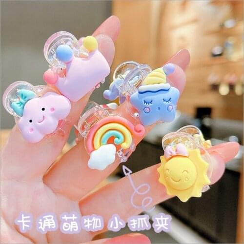 Childrens small catch clip ins cartoon rainbow bangs broken clip baby does not hurt hair clip girls small clip jewelry