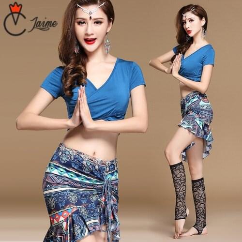 Designs Women Belly Dance Clothing Practice Modal irregular lace Outfit Girls Bellydancing Costume Set 2pcs Top and Skirt
