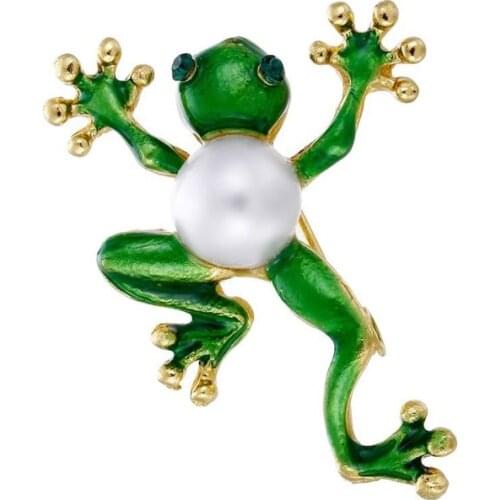 Europe and the United States clothing product green drip frog brooch corsage cute cartoon animals