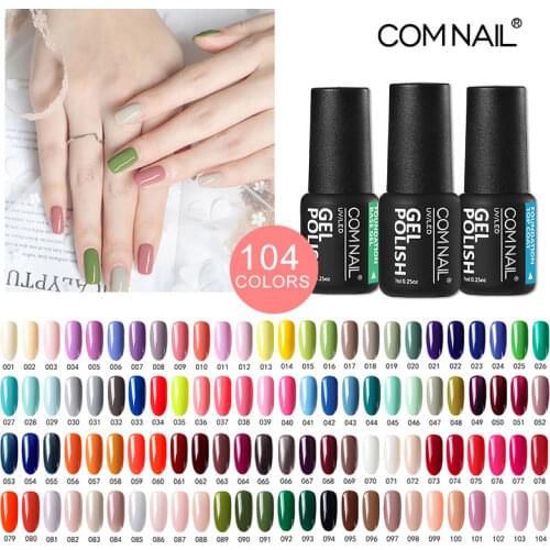 Comnail Gel Nail Polish for Manicure Semi Permanent Soak Off UV LED Gel Lacquer 104 Colors Nail Art Long Lasting Need Base Top