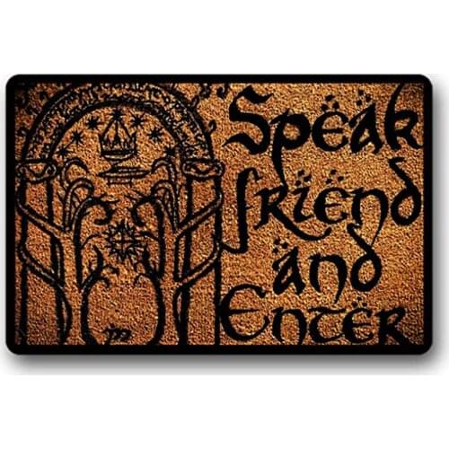 Speak Friend and Enter Doormat Welcome Door mat 18x30 inch