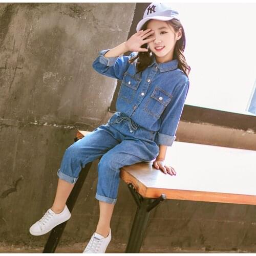 Girls Denim Clothes Sets Fashion Children Clothing Set Teen Girls Suit Outfits Spring Autumn Kids Tracksuit 4 6 8 10 12 13 Years