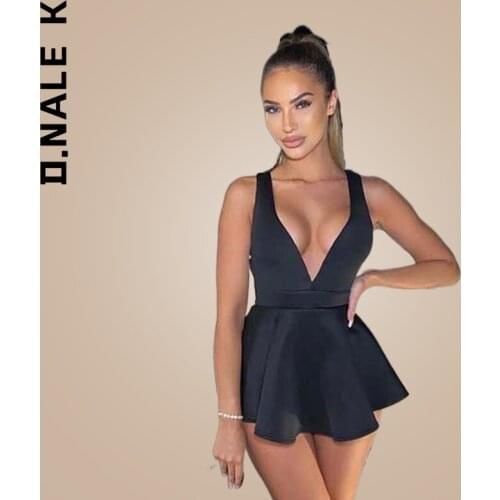 Summer 2021 Deep V Neck Dress Backless Party Mini Dress For Women Sexy Female Sleeveless Short Night Club Dresses Vestiods