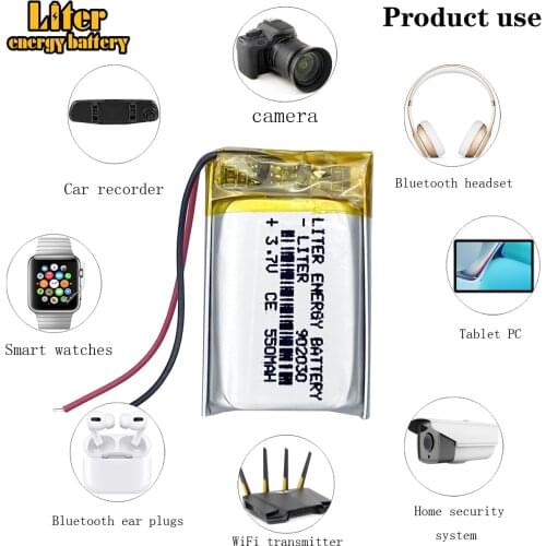 Best battery brand 3.7V lithium polymer battery 902030 092030 Bluetooth stereo doll toy 550mAH