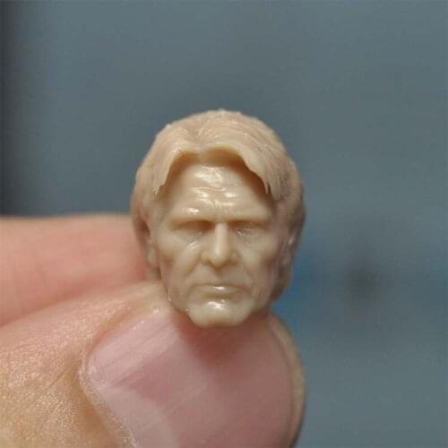 Blank 1/18 Scale The elderly Han Solo Head Sculpt Unpainted Fit 3.75" Figure