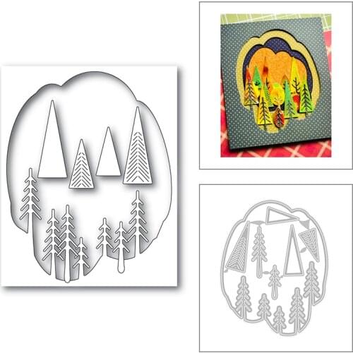 2020 New Christmas Tree Layered Background Metal Cutting Dies For DIY Cut Paper Craft Making Card Album Scrapbooking No Stamps