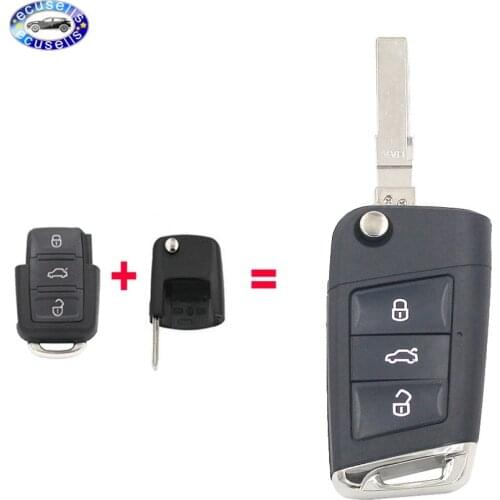 Modified Golf 7 Stylish Remote Key Shell Case Fob for Volkswagen Seat Skoda