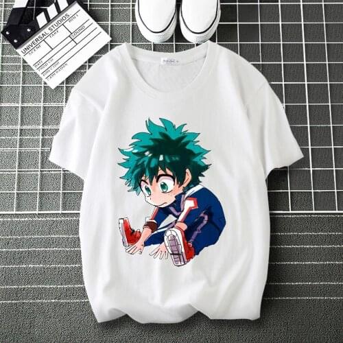 My Hero Academia Deku Graphics Print Soft T-Shirt Round Neck Short Sleeve Modal Top Tee