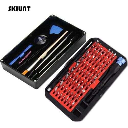 SKIUNT Precision Screwdriver Set Magnetic Hex Torx Phillips Screwdriver Bit Set 76-In-1 Multitool Repair Hand Tools For Phone