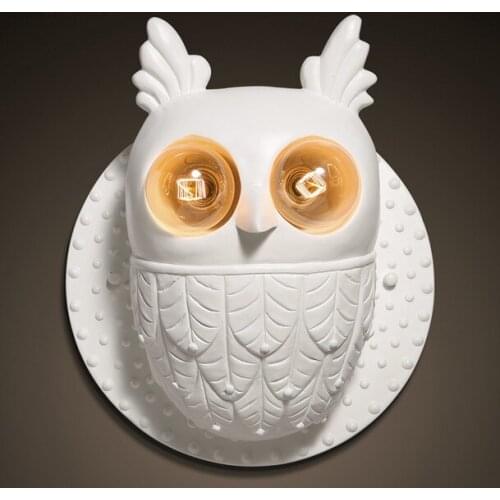 Nordic Loft Style Resin Owl Wall Light Fixtures Modern Edison Wall Sconce For Bedroom Bedside Wall Lamp Home Lighting Lampara