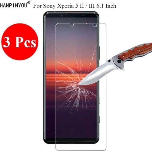 3 Pcs/Lot New 9H 2.5D Tempered Glass Screen Protector For Sony Xperia 5 II 6.1" Protective Film + Clean Tools