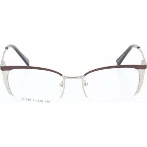 Half Optical Frame Ultralight Square Eye Myopia Prescription Eyeglasses JD3280
