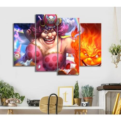 HD Anime Poster Illlustration Frameless Paintings Big Mom ONE PIECE Anime Poster Modern Oil Painting Wall Art Kids Room Decor