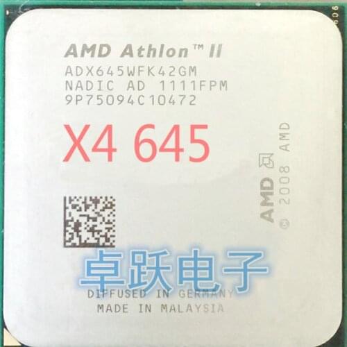AMD Athlon II X4 645 Processor(3.1GHz/2MB/Socket AM3)Quad-Core scattered pieces cpu free shipping