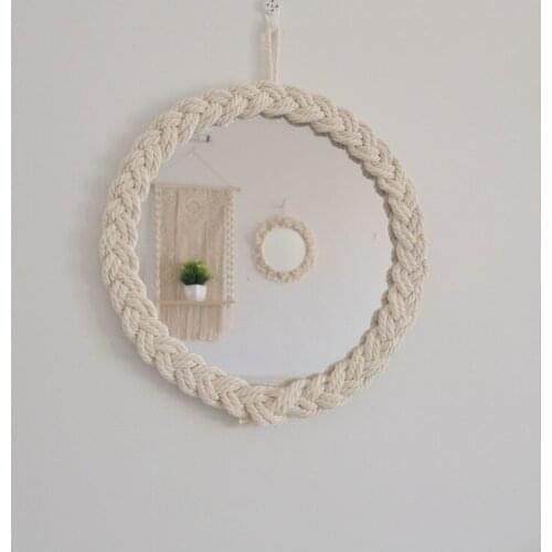 Simple Rope Woave Decorative Mirror Round Shape Bedroom Wall Mirror Decoration Bohemia Wedding Gift espelhos de banho T675
