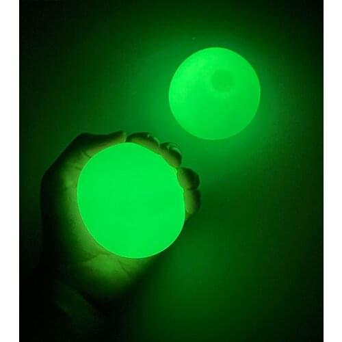 Luminous Stick Wall Ball Catch Throw Glow In The Dark Toys for Children Mini Stick Jump Wall Ball Games Sticky Squash
