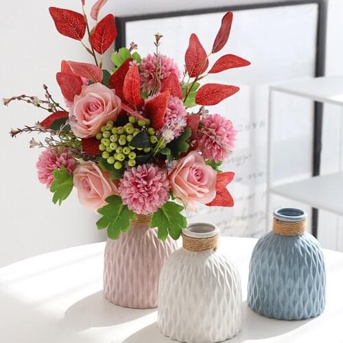 Vase Nordic Home Decor Modern Flower Pot Ceramic Home Decoration Accessories For Living Room интерьер для дома декор Jarron