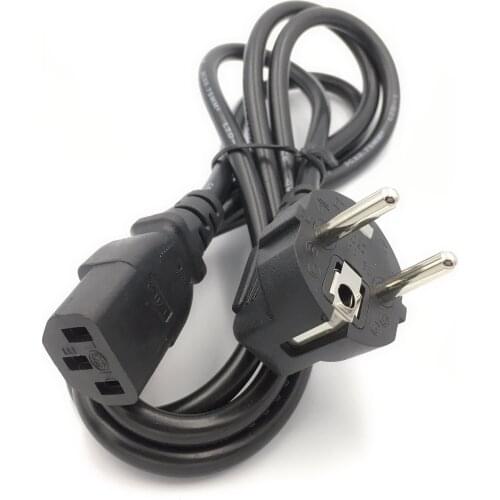 EU European Power Cable Euro EU Plug IEC C13 Power Supply Lead Cord 1.5m 5ft For Desktop PC Computer Monitor Printer AC Adapters