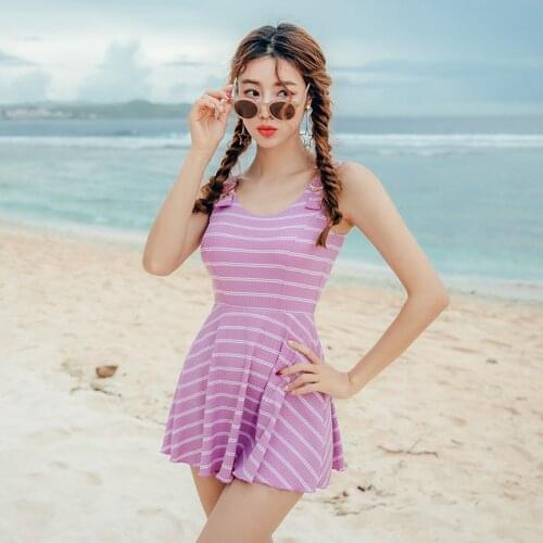 SANQi female swimwear womens one-piece skirts in winter were thin and covered belly conservative hot spring swimsuit swimming