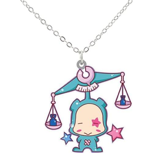 The Zodiac Lovely Signs Acrylic Diy Girlfriend Pendant Necklace Women New Arrival Vintage Twelve Constellations Icons Jewelry