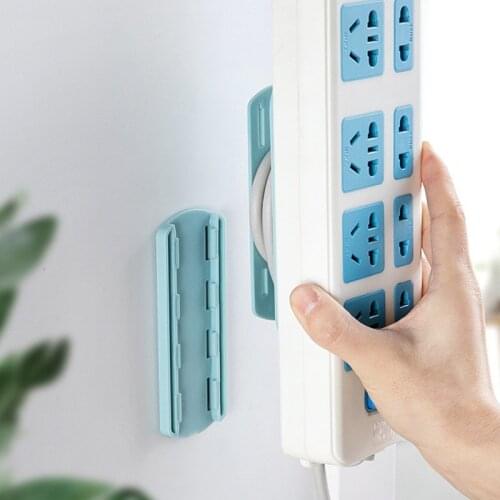 1-2 Wall-mounted Plug-in Line Board Router Power Strip Self-Adhesive Holder Punch-free Socket Plug Fixer Cable Organizer storage