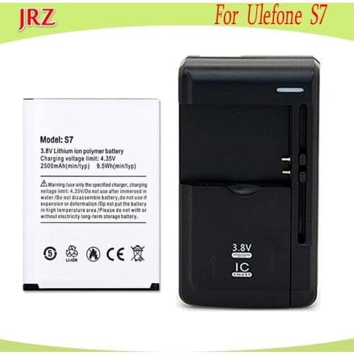 1LOT=1PC Battery+Universal Charger 2500mAh battery For Ulefone S7 phone Replacement Batteries For Ulefone S7