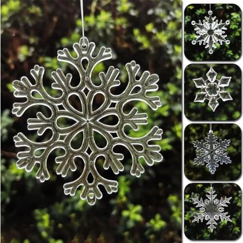 1 Pcs Xmas Tree Decor Snowflake New Acrylic Christmas Party Scence Snowflake Ornaments Home Living Room Decor Hanging Snowflake
