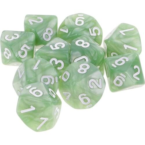 10PCS D10 Polyhedral Dice 10 Sided Dice for DND RPG
